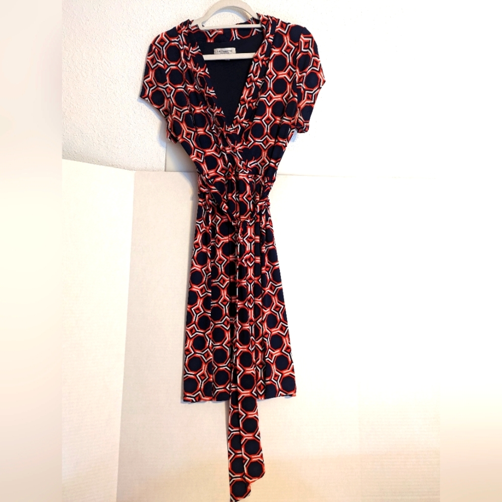 Ladies Liz Claiborne V Neck Short Sleeve Dress Size Medium